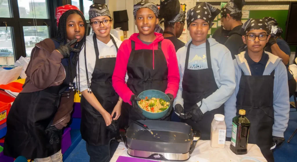 STEM in the Kitchen with youth.